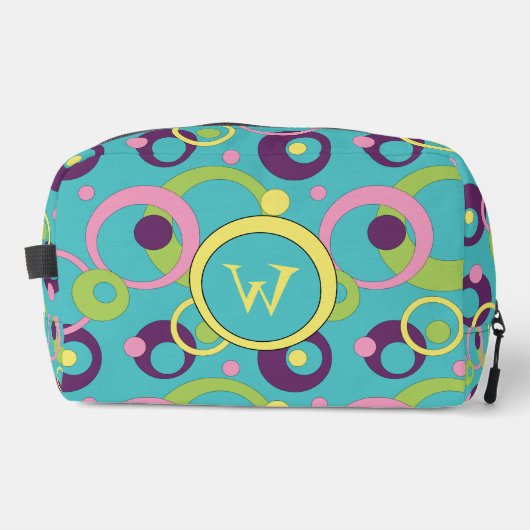 Trousse De Toilette Cercles bleus funky (Recto)