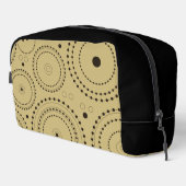 Trousse De Toilette Cercles en cercles Design noir sur or clair (Coin droit)