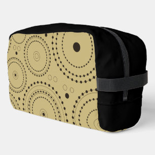Trousse De Toilette Cercles en cercles Design noir sur or clair