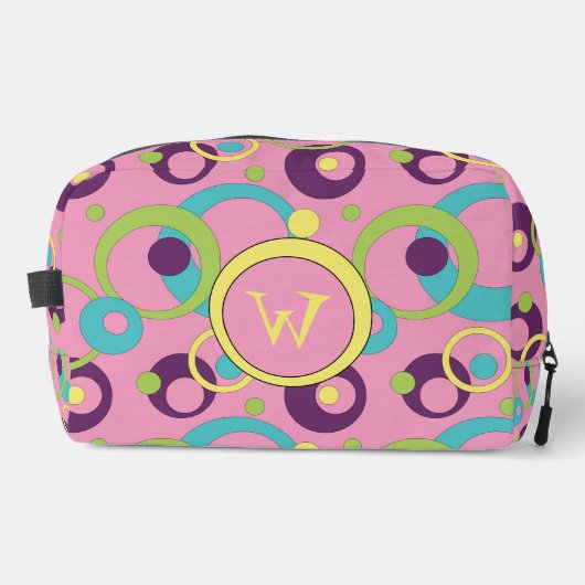 Trousse De Toilette Cercles roses funky (Recto)