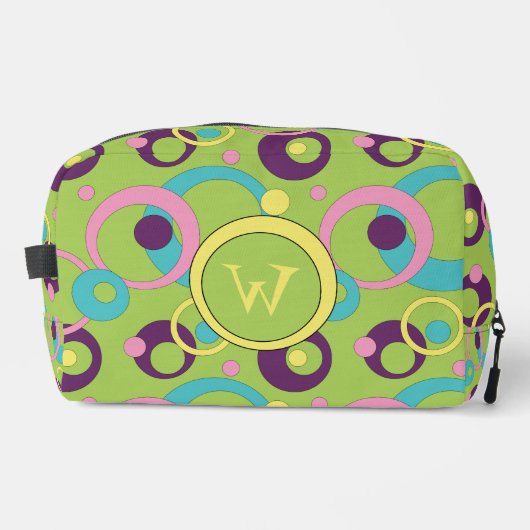Trousse De Toilette Cercles verts funky (Recto)