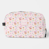 Trousse De Toilette charmant jardin de lapin rose motif Monogram Nom (Recto)