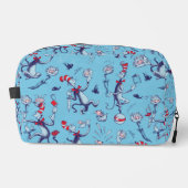 Trousse De Toilette Chat Dans Le Casquette | Motif bleu (Recto)