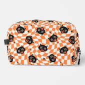 Trousse De Toilette Chat noir rétro Motif chèque orange (Recto)