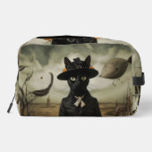 Trousse De Toilette Chat sorcière avec citrouilles  (Verso)