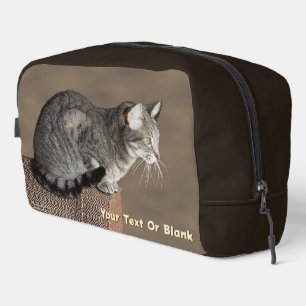 Trousse De Toilette Chat Tabby Gris Fumé