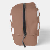 Trousse De Toilette Chèque carré mocha brun blanc rétro Monogramme (Droite)
