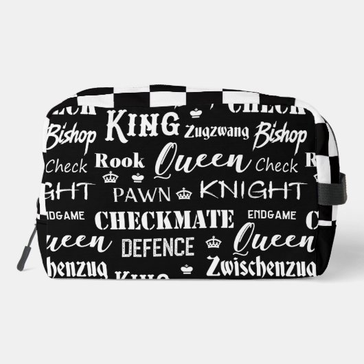 Trousse De Toilette Chess Player Black and White Pattern (Verso)