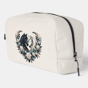 Trousse De Toilette Chevaux noirs et blancs amoureux