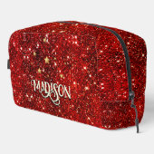 Trousse De Toilette Chic blanc rouge noir parties scintillant monogram (Coin droit)