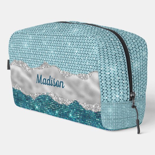 Trousse De Toilette Chic girly turquoise menthe vert parties scintilla (Coin droit)