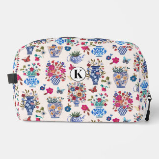 Trousse De Toilette Chinoiserie Floral Monogram Cosmetic Makeup