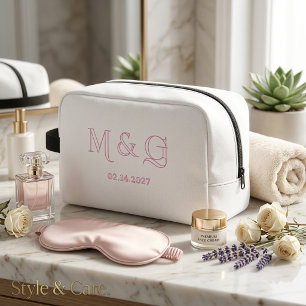 Trousse de toilette classique blanche personnalisé