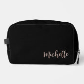 Trousse De Toilette Classique Classique Élégant Chic Rose Gold Script (Recto)