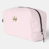 Trousse De Toilette Clean Blush Pink Gold l Elegant Feminine Monogram (Coin droit)