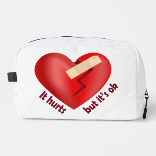 Trousse De Toilette Cœur brisé guéri avec un pansement et citation de 