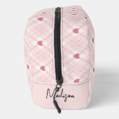 Trousse De Toilette Coeurs Plaid Personnalisés (Droite)
