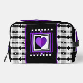 Trousse De Toilette Coeurs violets B&W battants (Verso)
