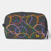 Trousse De Toilette Coloré Abstrait Wavy lignes Motif Monogramme (Recto)