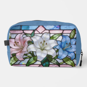 Trousse De Toilette Conception florale de lys en verre coloré élégant