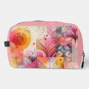 Trousse De Toilette Conception Géométrique Colorée Rose Abstraite