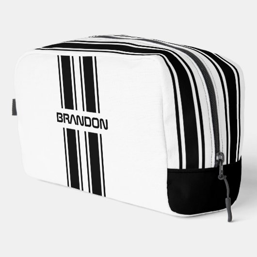 Trousse De Toilette Cool Personnalisé Noir Et Blanc Course Auto Sport  (Coin droit)