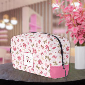 Trousse De Toilette Coquette fille rose Motif Monogramme Nom