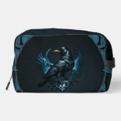 Trousse De Toilette Corbeau noir majestueux assis sur un orné (Verso)