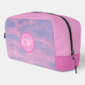 Trousse De Toilette Coton bonbon ciel rose avec initiales (Coin droit)