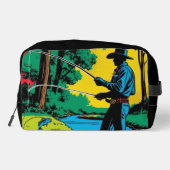 Trousse De Toilette Cowboy Fisherman on Riverbank (Verso)