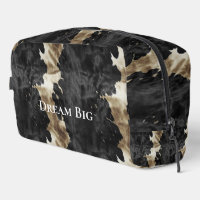 Cowgirl Western Black Cream Gold Cowhide