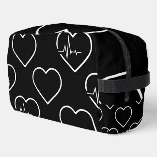 Trousse De Toilette Créez votre propre battement de cœur noir et blanc