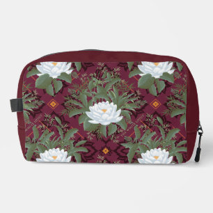 Trousse De Toilette Crimson Lotus Elegance Motif - Le Lotus Blanc
