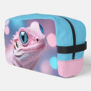 Trousse De Toilette Cuisine Petit Lézard Rose aux Grands Yeux Bleus