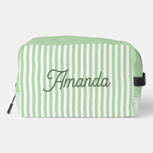 Trousse De Toilette Custom Bridesmaid Striped Cosmetic Bag (Verso)