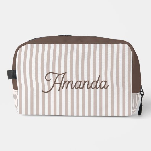 Trousse De Toilette Custom Bridesmaid Striped Cosmetic Bag (Recto)