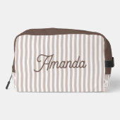 Trousse De Toilette Custom Bridesmaid Striped Cosmetic Bag (Verso)