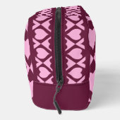 Trousse De Toilette Custom Heart Checkerboard Pattern Bordeaux Pink -  (Droite)