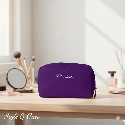 Trousse De Toilette Custom Name Elegant Deep Purple Dopp Kit