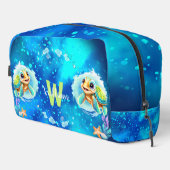 Trousse De Toilette Cute Happy Turtle Boy Ocean Blue Nom (Coin droit)