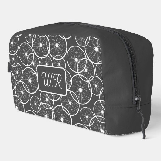 Trousse De Toilette Cyclist Bicycle Wheel Pattern Monogram (Coin droit)