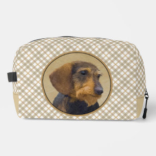 Trousse De Toilette Dachshund Peinture Fil cheveux noir & Tan Dog Art