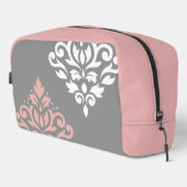 Trousse De Toilette Défiler Damask Art I rose blanc gris (Coin droit)