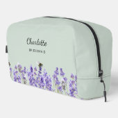 Trousse De Toilette Demoiselle d'honneur fleurs de lavande vert sauge (Coin droit)