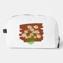 Dessin floral rustique sur fond marron