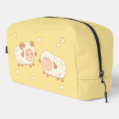 Trousse De Toilette Deux mignonnes Petites Ewe de bélier sur Jaune (Coin droit)