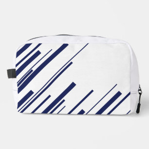Trousse De Toilette Diagonales en bleu et blanc