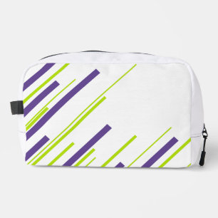 Trousse De Toilette Diagonales en vert citron et violet