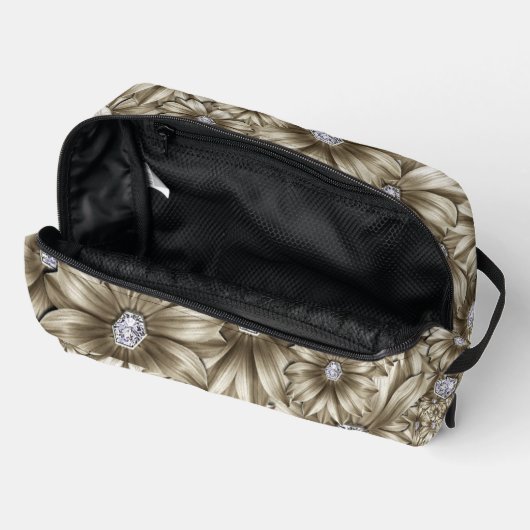 Trousse De Toilette Diamants Fleurs (Ouvrir)