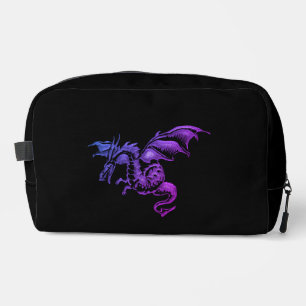 Trousse De Toilette Dragon Violet Volant sur Fond Noir
